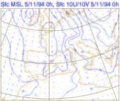 47 Pressione al livello del mare nella fase centrale dell evento del 2000 (analisi ECMWF del 15/10/2000, ore 00 UTC) Golfo del Leone.