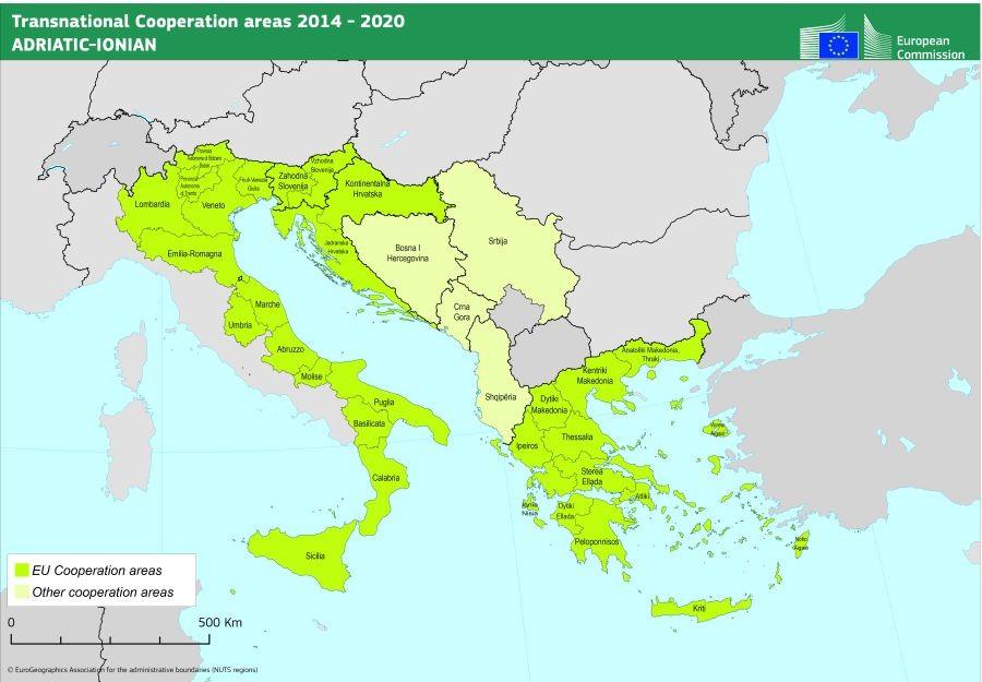 ADRION Numero regioni coinvolte: 31 Dimensione finanziaria: 99,2 mln(83,5 FESR e 15,7 IPA)