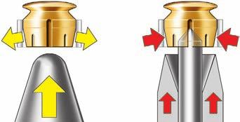 Avvitamento degli attacchi Spherodal e regolazione della ritenzione delle matrici CL PVC Galak Acciaio Inox / Plastica Acciaio Inox Anello di ricambio per matrici CL.