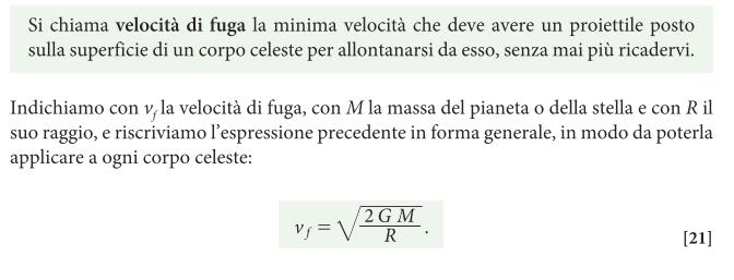 LA VELOCITA DI FUGA DA