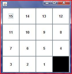 Esempio Puzzle Forniamo una interfaccia grafica per il Puzzle che realizza il gioco del 15 Ricordiamo PuzzleBoard Nella costruzione dell applicazione, la classe PuzzleBoard funge da back-end L