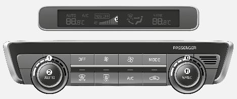 regolazione temperatura lato condu cen te b Pulsante AUTO (controllo automatico) c Pulsante sbrinatore parabrezza d Pulsante sbrinatore lunotto termico e Pulsante accensione / spegnimento