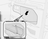 172 Cura del veicolo Il kit di riparazione dei pneumatici può trovarsi sotto il sedile anteriore, nel cassettino portaoggetti, o sul lato destro del vano di carico dietro una copertura. 1.