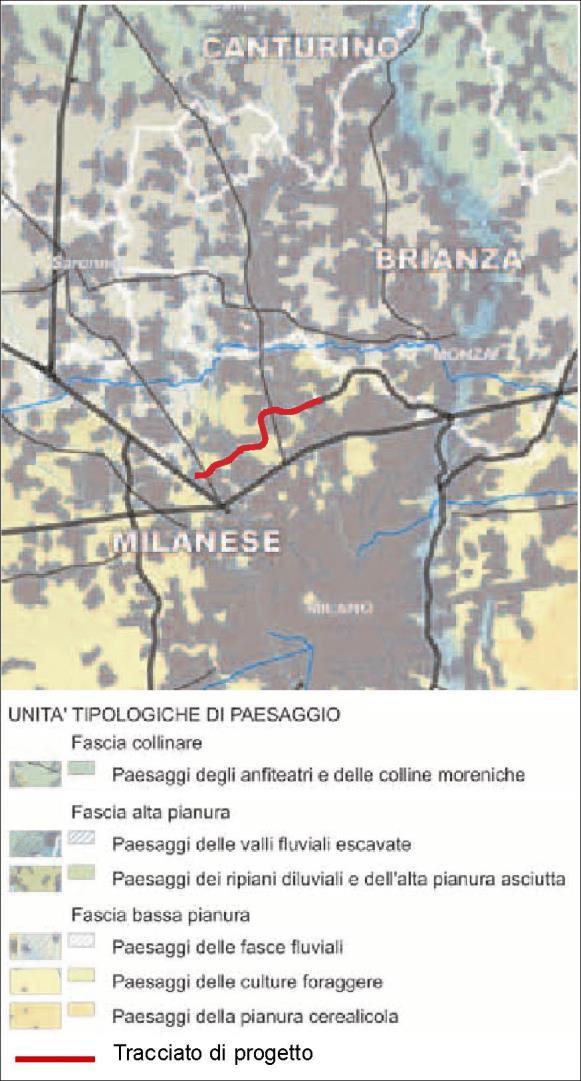 2 Programmazione di settore e pianificazione territoriale e urbanistica Fig.2.2 Stralcio della Tavola A del Piano Paesistico Regionale (PPR). Ambiti geografici e unità tipologiche di paesaggio Fig.2.3 Stralcio della Tavola F del Piano Paesistico Regionale (PPR).