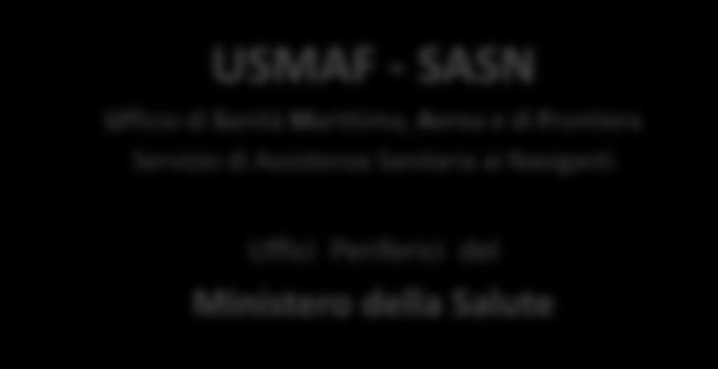 USMAF - SASN Ufficio di Sanità Marittima, Aerea e di Frontiera Servizio di