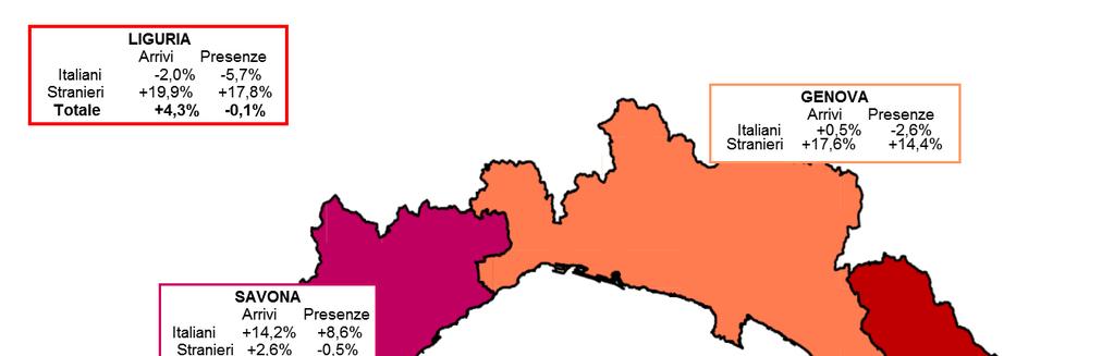 MOVIMENTO TURISTICO Fonte: Regione Liguria.