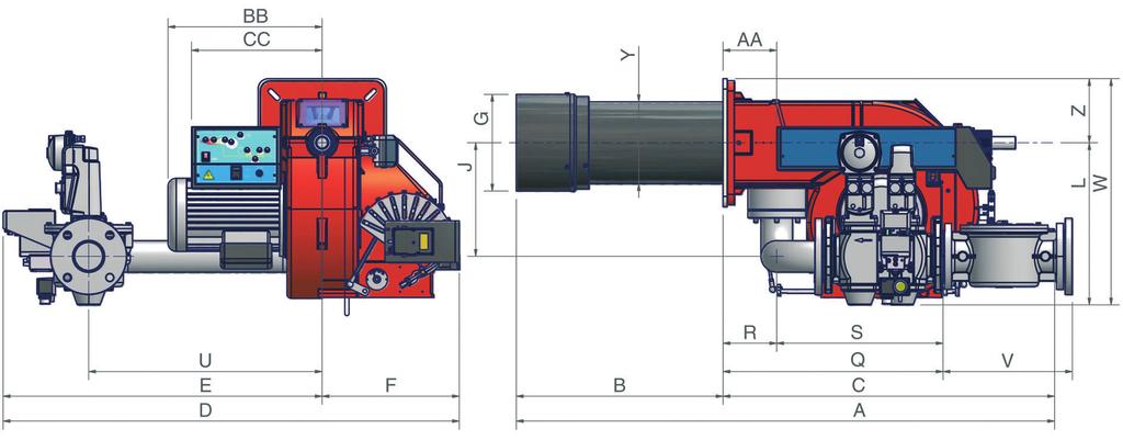 CATALOGO CARATTERISTICHE GENERALE BRUCIATORI TECNICHE Modello Potenza Alimentazione Motore ventilatore Attacchi gas min. max. elettrica Rp P61 M-.xx.x.IT.A.0.