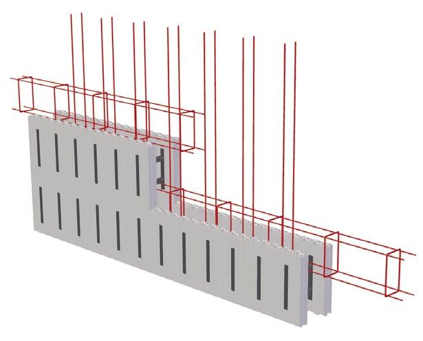 Armatura delle pareti Climablock Le pareti in calcestruzzo armato realizzate con il sistema Climablock, presenteranno un armatura costituita da barre orizzontali e verticali opportunamente