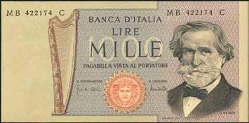 000 Lire - Verdi 1 tipo 20/05/1966 - Alfa 715; Lireuro 55F - Carli/ Febbraio - Ondulazione marcata qfds 35 3871 1.