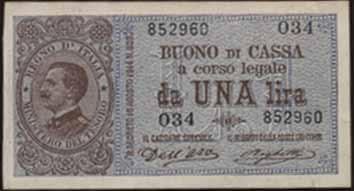 3696 Lira 18/08/1914 - Serie 1-40 - Alfa 10; Lireuro 3A - Dell Ara/ Righetti