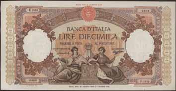 000 Lire - Rep. Marinare 24/03/1962 - Alfa 846; Lireuro 73T - Carli/Ripa - Stirato qspl 170 3986 10.000 Lire - Rep. Marinare 27/10/1953 - Alfa 831; Lireuro 73G - Menichella/Boggione - Stirato BB+ 110 3982 10.