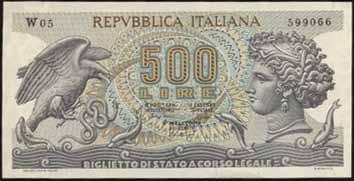 Canfora/Berti - Stirato BB+ 90 3758 500 Lire - Aretusa 23/04/1975 - Alfa 553sp; Lireuro 25Da RRRR - Sostitutiva da W05 - Lieve ondulazione FDS 620 3748 100 Lire - Italia elmata