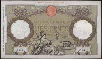 3779 100 Lire - Capranesi 17/05/1943 - Fascio - Alfa 416; Lireuro 20D R -