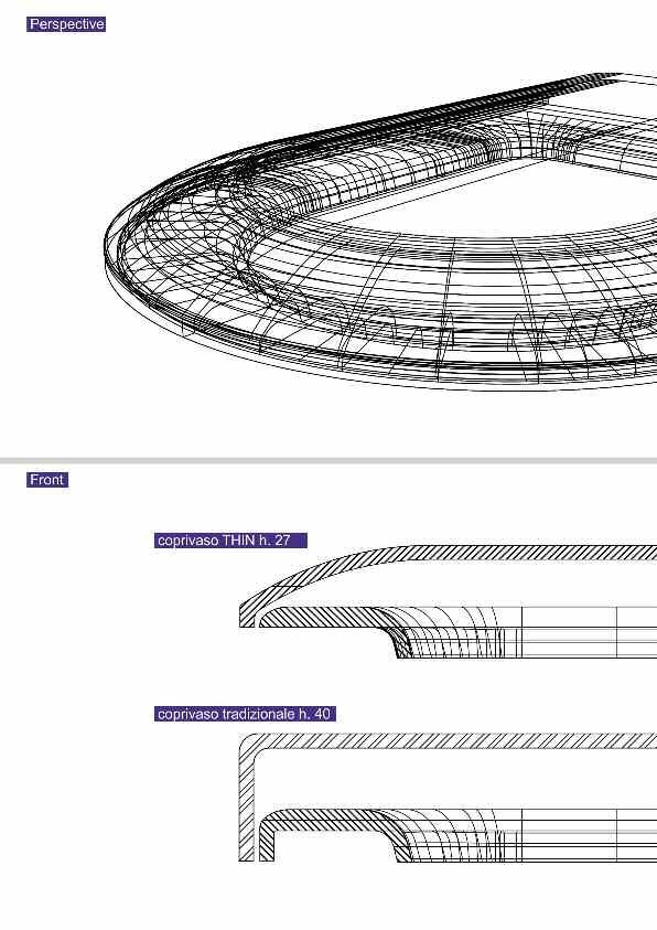 Copriwater THIN Il coprivaso thin è espressione di un design basato sulla filosofia della dematerializzazione.