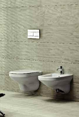 wall-hung wc and bidet.