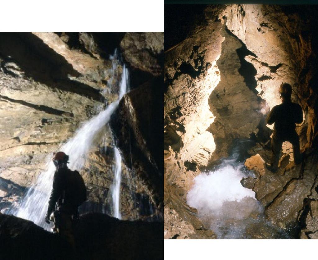 L acqua che forma le grotte, le percorre le scava, le modella, le