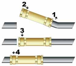 Caratteristiche e montaggio del tubo riparatore Features and assembling instructions of the protection pipe Il manicotto riparatore art.