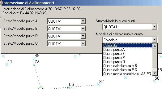 2 Dopo aver cliccato sui punti, il programma visualizza la soluzione e chiede all operatore le seguenti opzioni: - Strato/Modello punto A.