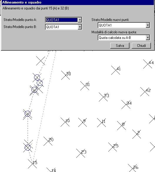 4 Dopo aver dato l OK, DISCAV esegue il calcolo ed espone il risultato sull area grafica e chiede le opzioni di registrazione, in particolare: - Strato/Modello punto A.