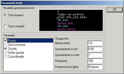 6 Disegna anche i punti con quota sconosciuta 7 Disegna anche i punti con quota zero Questa opzione permette di disegnare anche quei punti senza quota che nell archivio numerico contengono nel campo