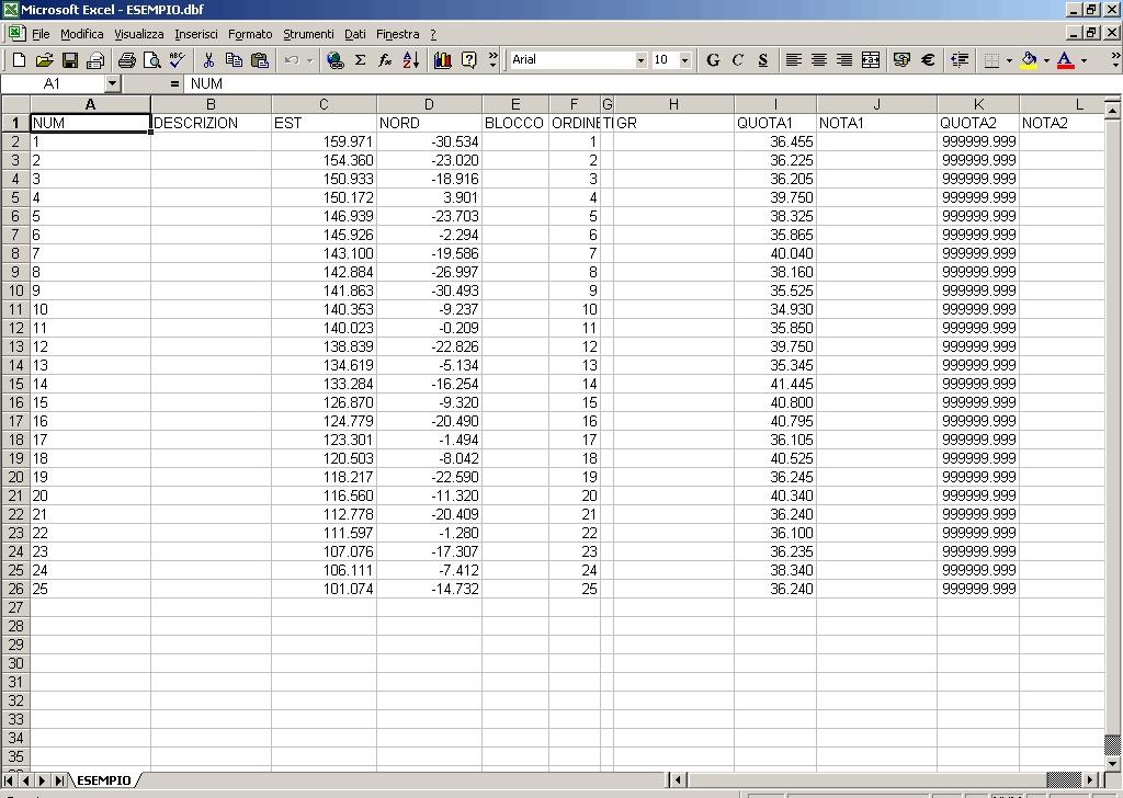 8.7.8 - ESPORTA SU FILE DI EXCEL Questa utility permette di salvare il contenuto del libretto in un file di Excel in formato DBF4.