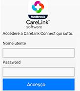 3 Utilizzo della funzione CareLink Connect sul dispositivo mobile È possibile accedere alla funzione CareLink Connect anche utilizzando il dispositivo mobile personale.