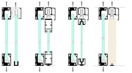 32X60 e vetro temperato Modulo porta con anta intelaiata spess. mm.