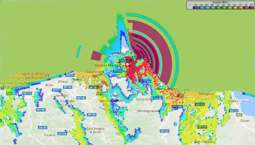 Mappa Simulazione Copertura Radio (software RD)