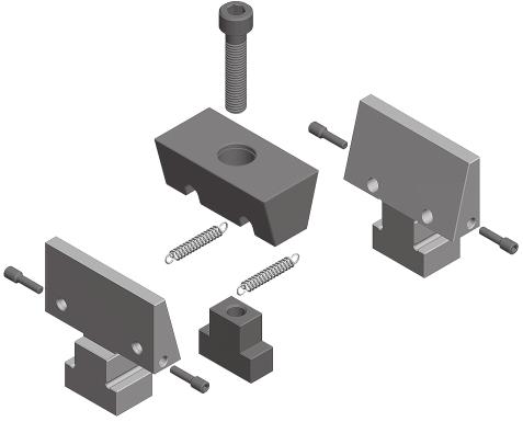 Art. 611 Morsa con ganasce doppie Vise with double clamping jaws Ogni morsa è completa di 3 ganasce fisse (Art. 604G), 2 ganasce mobili di spinta (Art.