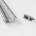 BARRA/STRIP/2 (diffusore trasparente) BARRA/STRIP/2/S (diffusore opale) Profilo in alluminio di 1m preforato per fissaggio striscia LED a soffitto o a parete,
