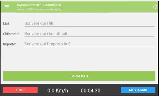 06 Rifornimenti 20 // 32 RIFORNIMENTI Dal menu principale di navigazione è possibile accedere al sottomenu Rifornimenti, l utente visualizzerà una schermata ove potrà inserire le informazioni