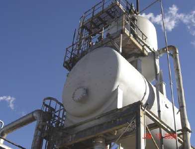 Serbatoio di raccolta condensa in impianto di generazione vapore.