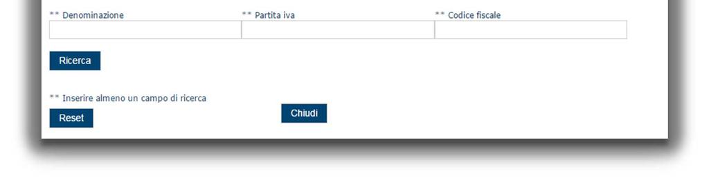 Sezione IMPRESE PARTECIPANTI La scheda Imprese partecipanti consente di ricercare (attraverso il codice fiscale, partita iva o