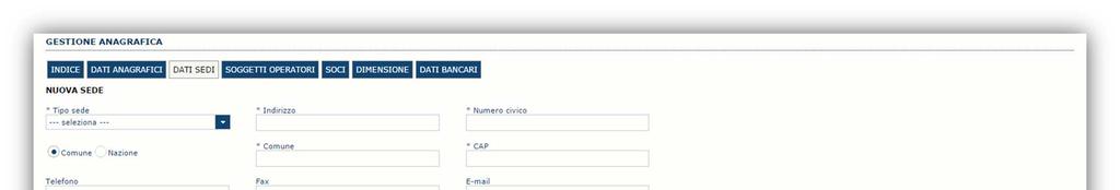 Altre sezioni Sezione DATI ANAGRAFICI La scheda dati anagrafici riepiloga le informazioni già inserite che possono eventualmente essere