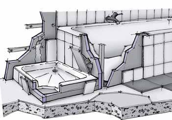 ALGOCEM il bagno: vano doccia ALGOCEM può essere utilizzato per realizzare la base di appoggio di un piatto doccia, per la realizzazione di pareti divisorie o per la creazione di un box doccia in