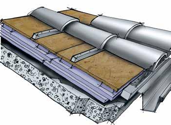 estruso X-FOAM, disponibile anche nella versione extra large ALGOPAN VENTILATO XL. Il prodotto viene realizzato anche con pannelli in schiuma polyiso rivestito da carta metallizzata: ALGOPAN PLUS.