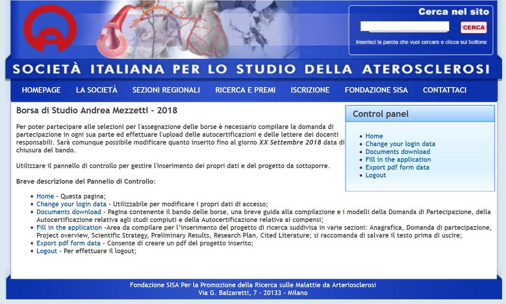 Presentazione delle Borsa di Studio Andrea Mezzetti 2018 La Fondazione SISA bandisce n. 1 (una) borsa di studio del valore di 25.