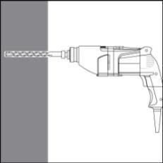 ISTRUZIONI DI UTILIZZO 1. SUPPORTO PIENO 1. Praticare il foro Praticate un foro con il diametro e profondità corrette, utilizzando un trapano a rotazione e percussione.