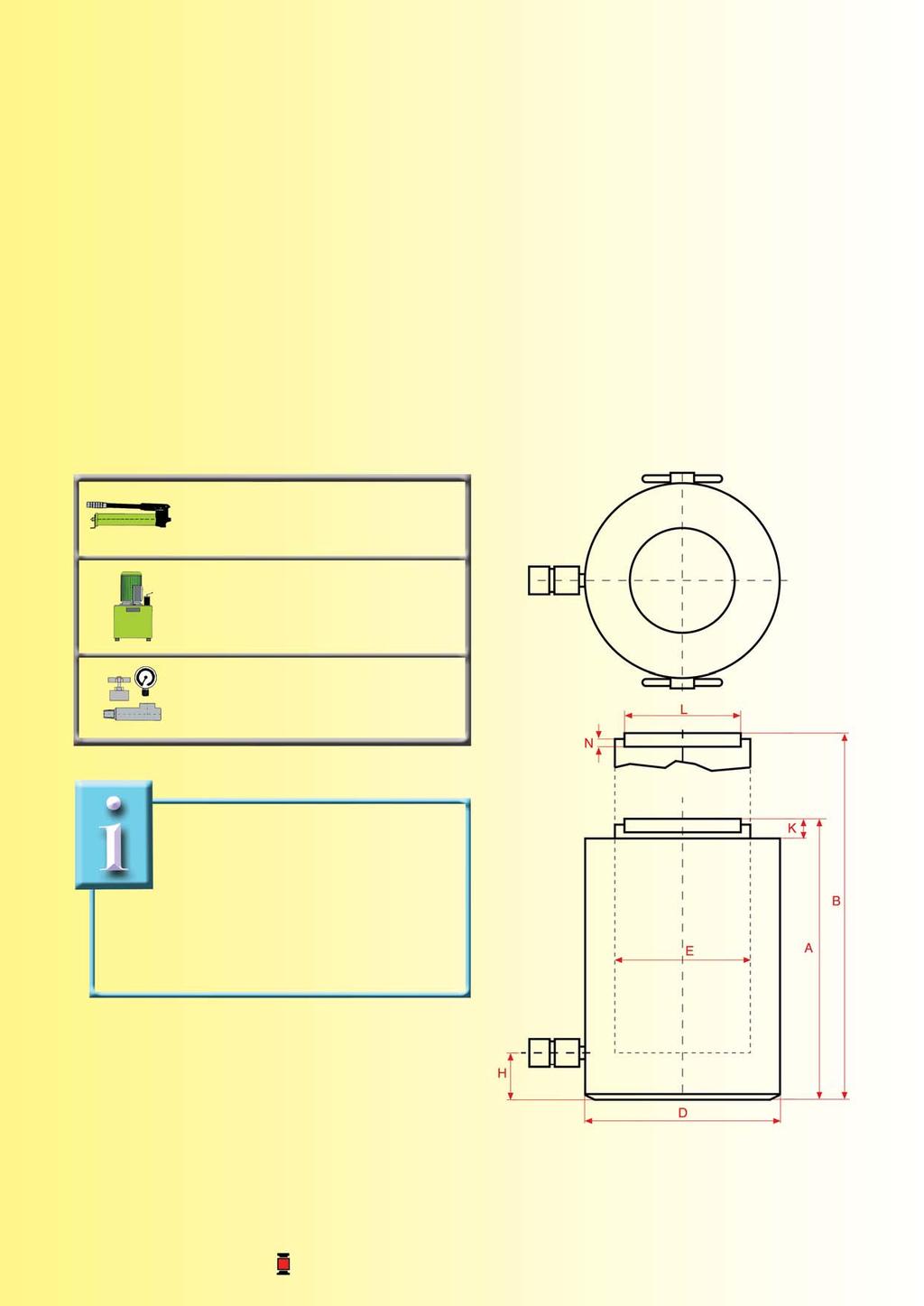 CILINDRI SEMPLICE EFFETTO RITORNO SOTTO CRICO SERIE SSR LTO TONNELLGGIO Pressione di esercizio 00 bar Limitatore di fine corsa Testine amovibili e intercambiabili Capacità da 1 Tonn a 1 Tonn Corse da