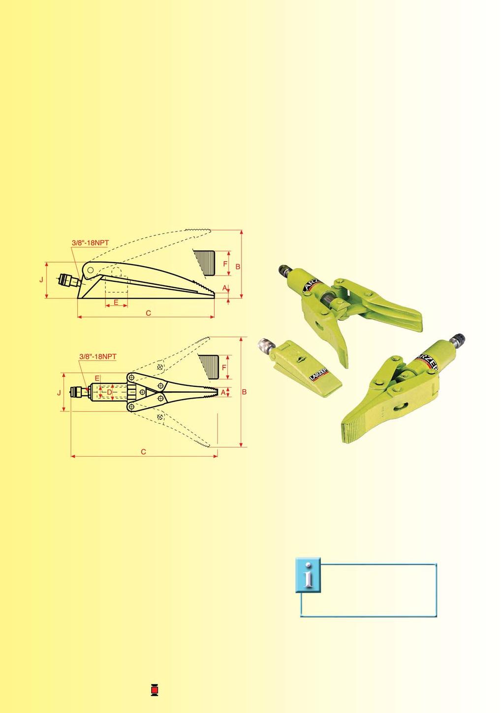 SERIE CY CILINDRI LLRGTORI Divaricatori idraulici Piccoli e compatti questi divaricatori vengono impiegati per la separazione di flange, negli impianti petrolchimici, in carpenteria, nella