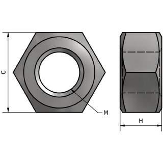 DADO ESAGONALE M16 F1950 DIN5588 acciaio zincato NOTE