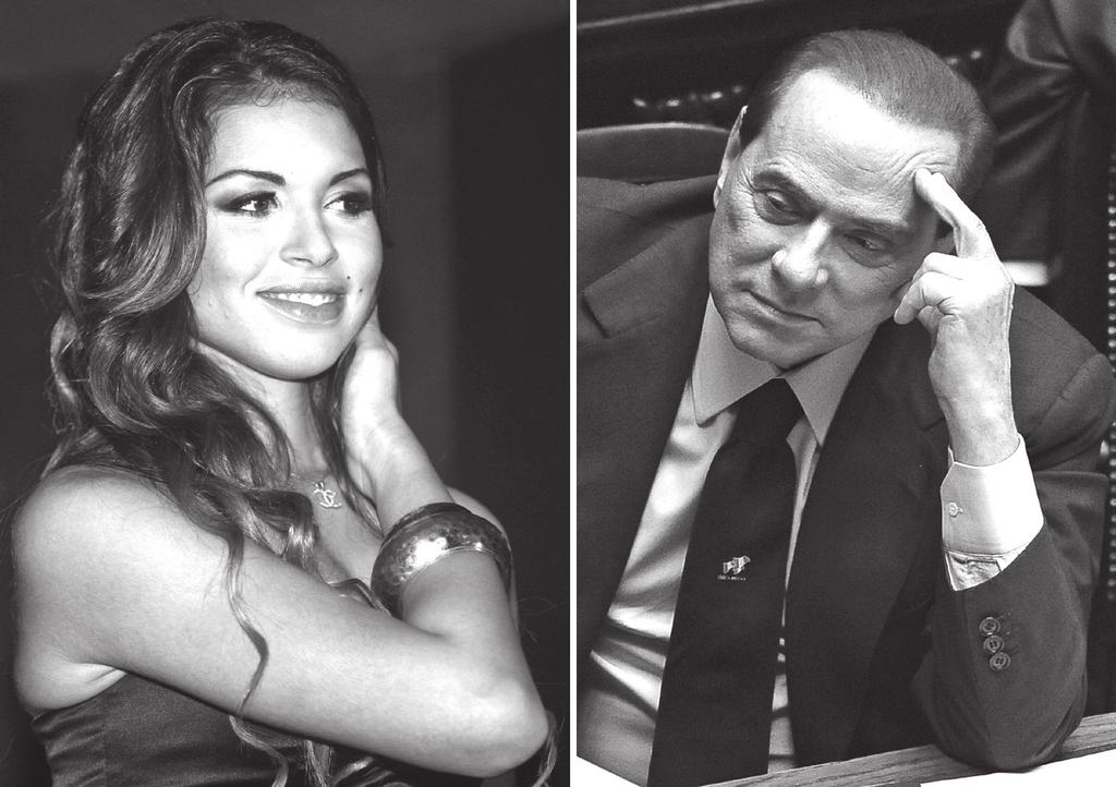 introduzione Karima El Mahroug, Silvio Berlusconi e, in alto, il pm Ilda Boccassini è la notte tra il 27 e il 28 maggio 2010.