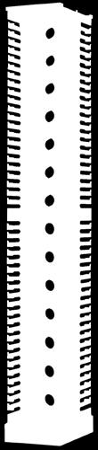 Possibilità di applicazione a doppio modulo fronte e retro. Modulo portacavi laterale comprensivo di coperchio di chiusura L190 P Lamiera 20/10 38U.