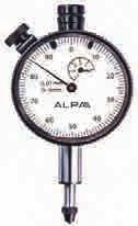 Dial indicator ø 40 Range 5, accuracy according to UNI 4180, hardened stainless steel stem. Cylindrical mounting ø 8.