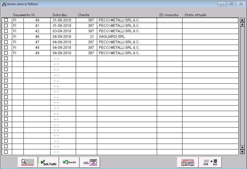 elettronica/genera file XML Selezionare il modello ed utilizzare i