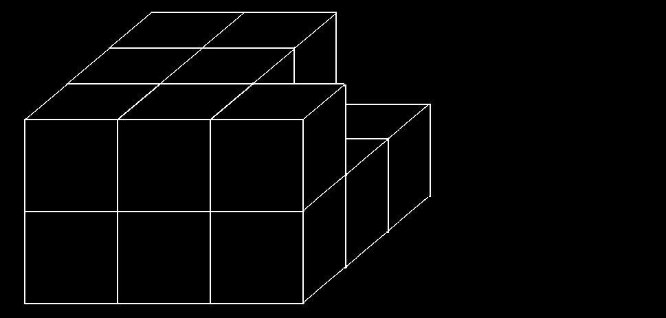 RSA0010 Qual è il numero dei cubi che formano la seguente figura geometrica? a) 11. b) 2 4. c) 3 3-2.