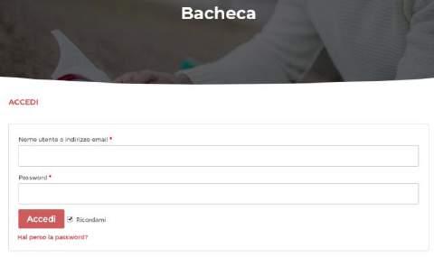 3. Procedura Recupero Password La procedura di recupero password, nel caso questa sia stata persa o dimenticata, è attivabile a partire dalla propria Bacheca Figura 7 Accesso alla