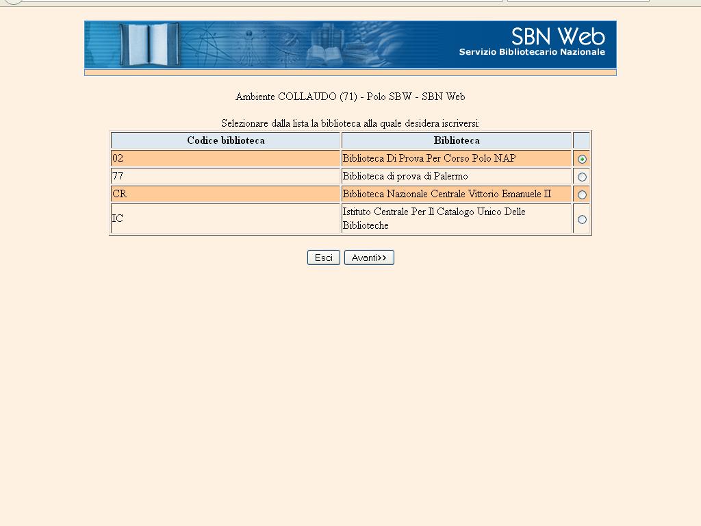 Cliccando sul link Autoregistrazione, il sistema prospetta la mappa con l elenco delle biblioteche alle quali è possibile iscriversi da remoto cioè di quelle biblioteche del Polo che consentono tale