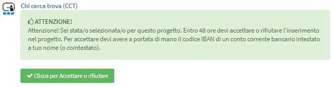 Accettazione/Rifiuto della selezione del ragazzo in Servizio Civile In questo paragrafo è possibile visualizzare le informazioni che vede il ragazzo IDONEO SELEZIONATO nel momento della chiusura