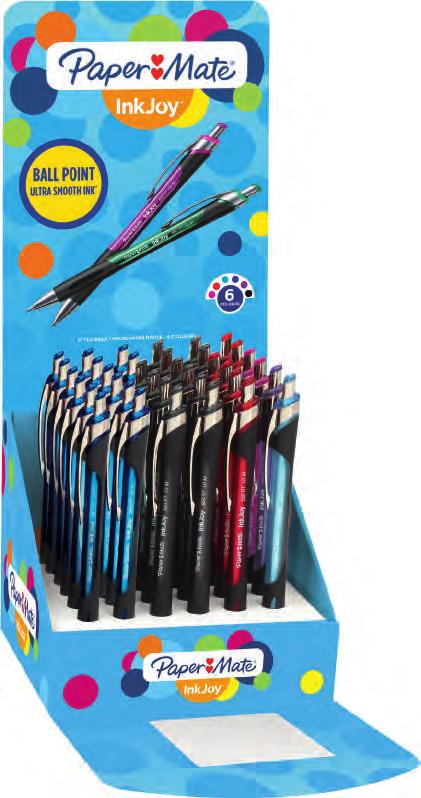 CAMPAGNA SCUOLA 207 550 RT Penne a sfera con inchiostro ultrascorrevole Espositore InkJoy 550 RT da 36 assortiti a4 Blu, Nere, 6 Rosse, 2 Magenta, Turchese, Viola : 852276 852276 Paper Mate